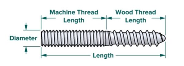 Stainless Steel Hanger Bolt Screw